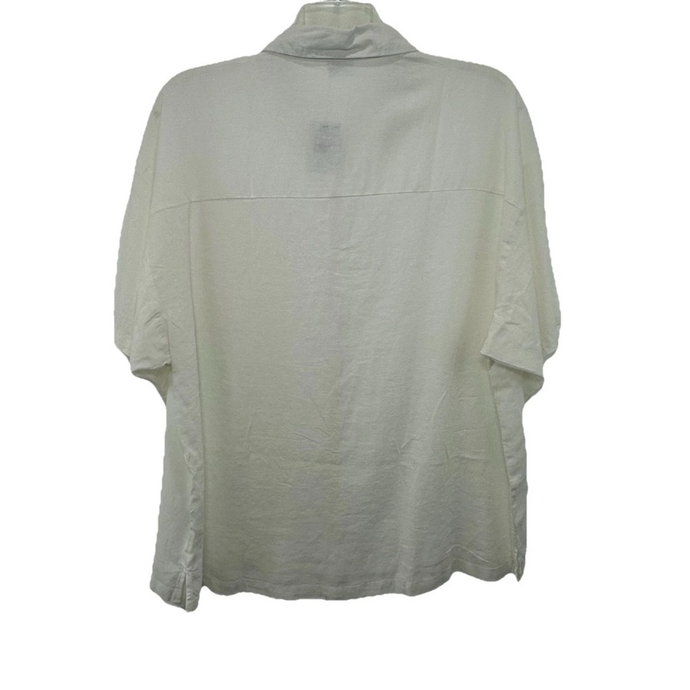 NWT Cotton On Oversized Linen Mixed Button Shirt Women’s 12 Short Sleeve - Picture 3 of 7